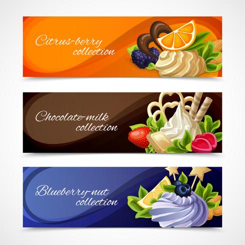 Snoepjes horizontale banners vector