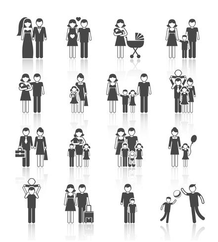 Familie Icons Set vector