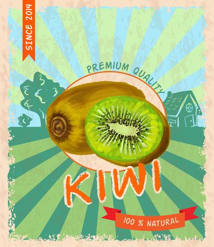 kiwi retro poster vector