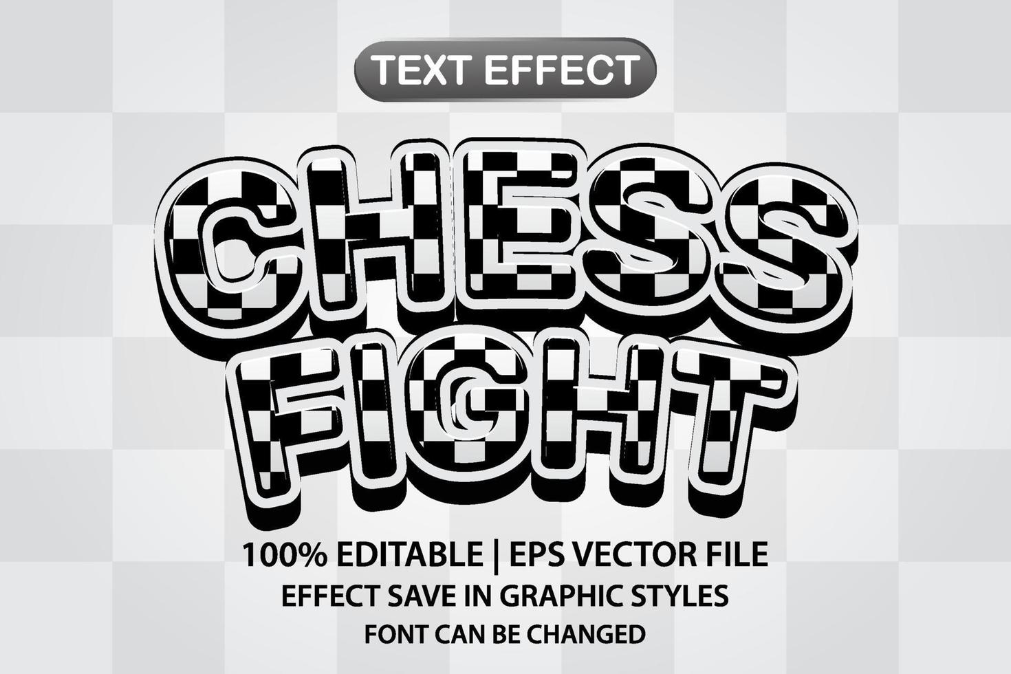 schaakgevecht 3d bewerkbaar teksteffect vector