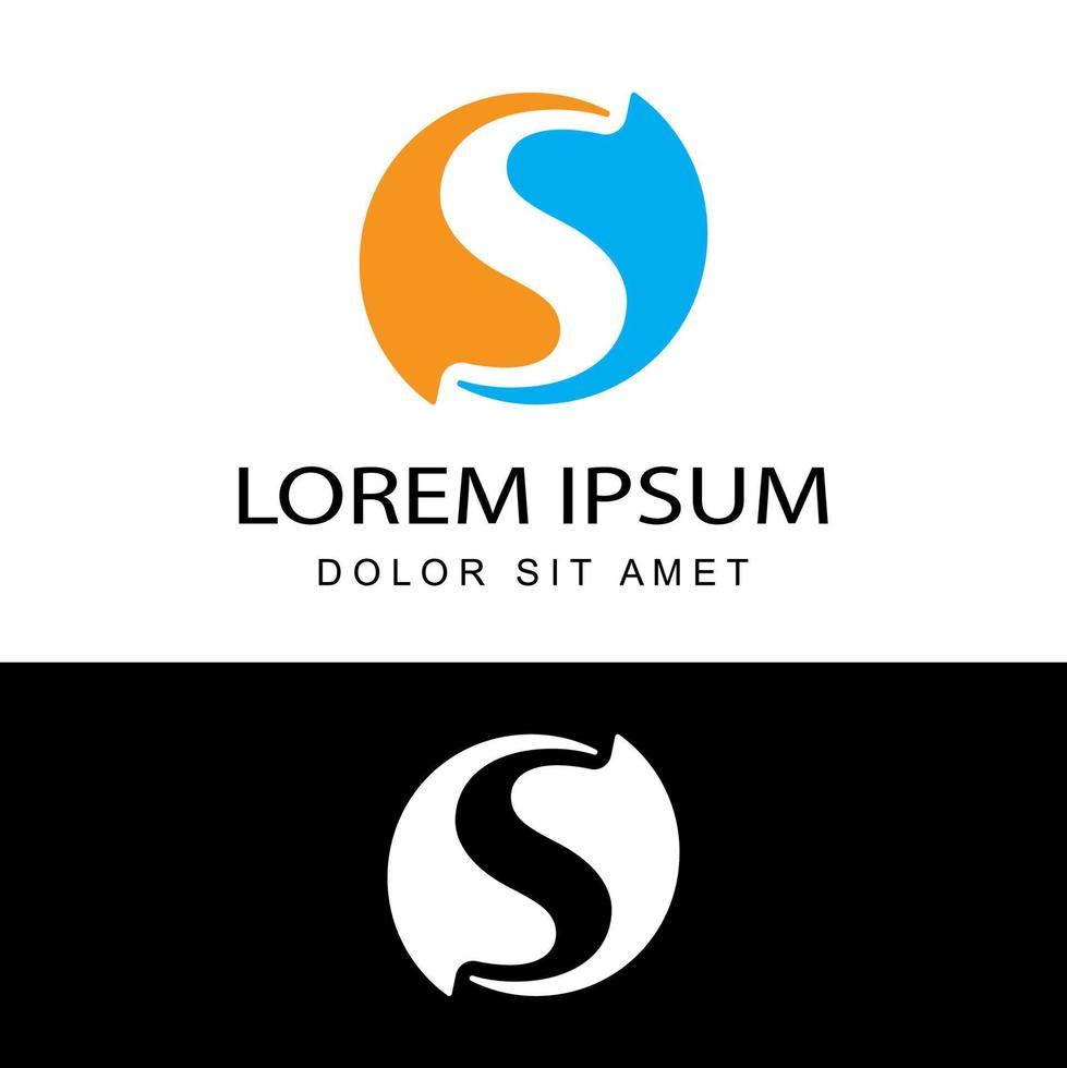 letter s creatieve slimme logo sjabloonontwerp vector met geïsoleerde achtergrond
