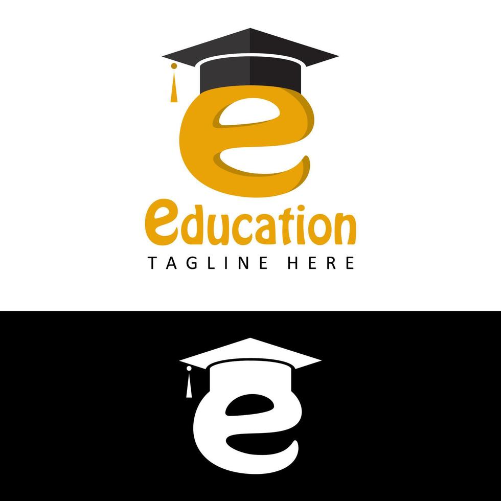 onderwijs afstuderen letter e logo sjabloon ontwerp vector
