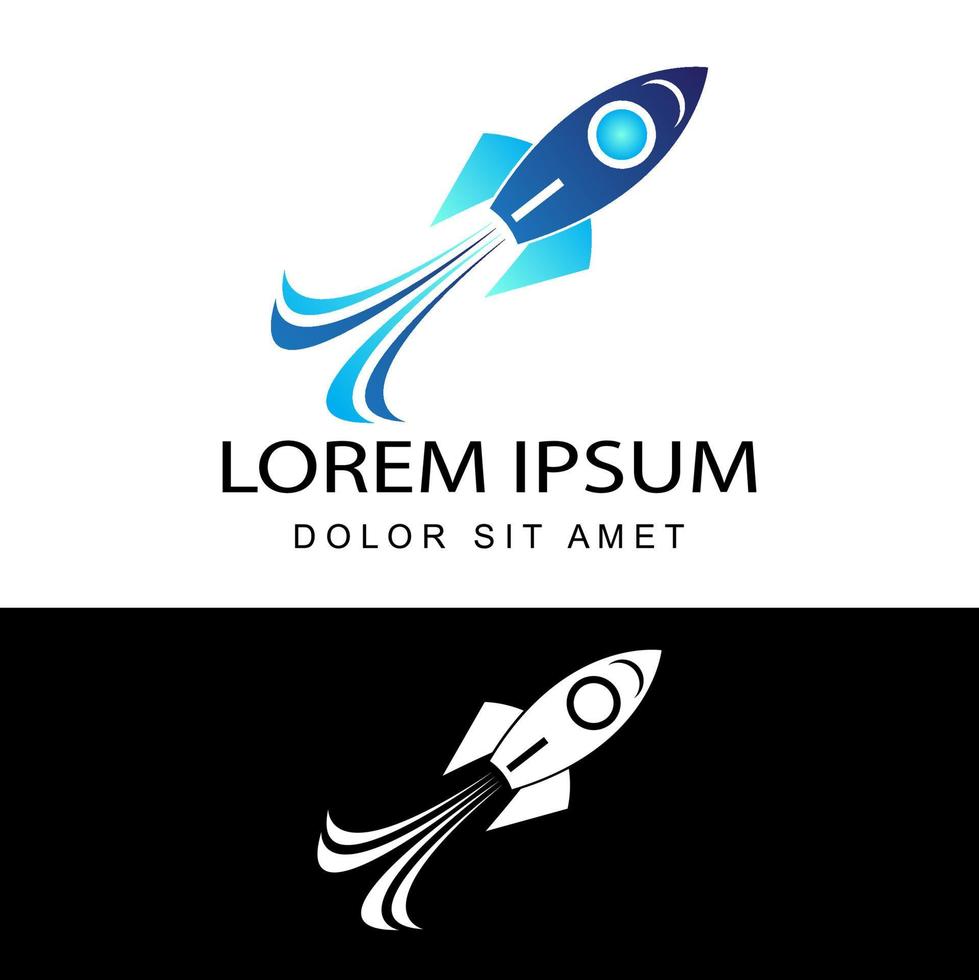 raket logo sjabloon ontwerp vector in geïsoleerde witte achtergrond