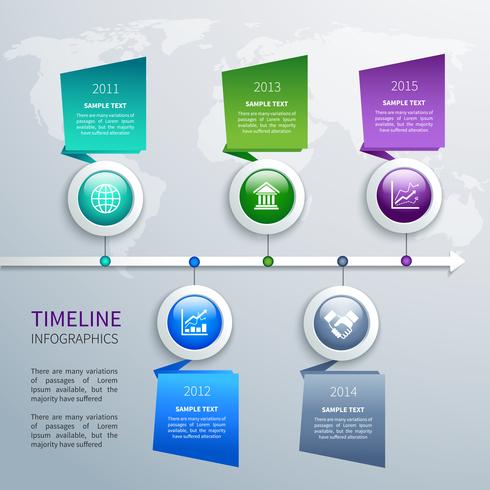 Tijdlijn infographics sjabloon vector