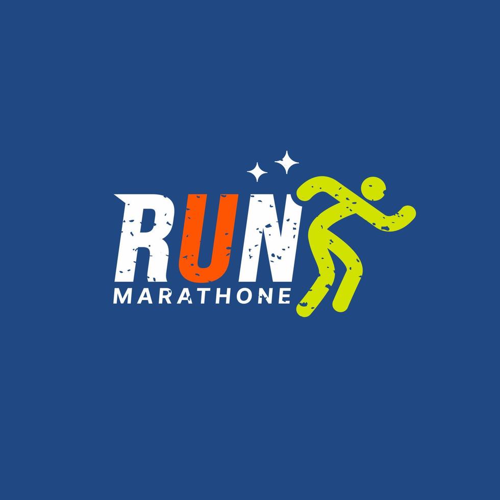 ren sportclub logo ontwerpsjablonen, ren belettering typografie icoon, toernooien en marathons logo concept vector