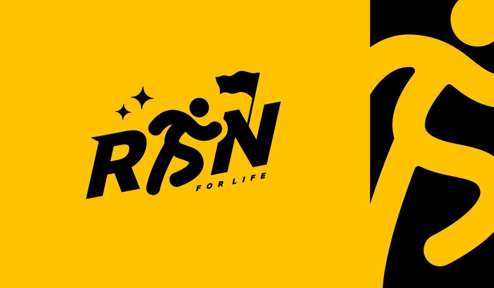 ren sportclub logo ontwerpsjablonen, ren belettering typografie icoon, toernooien en marathons logo concept vector