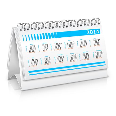 Mockup voor bureaukalender vector