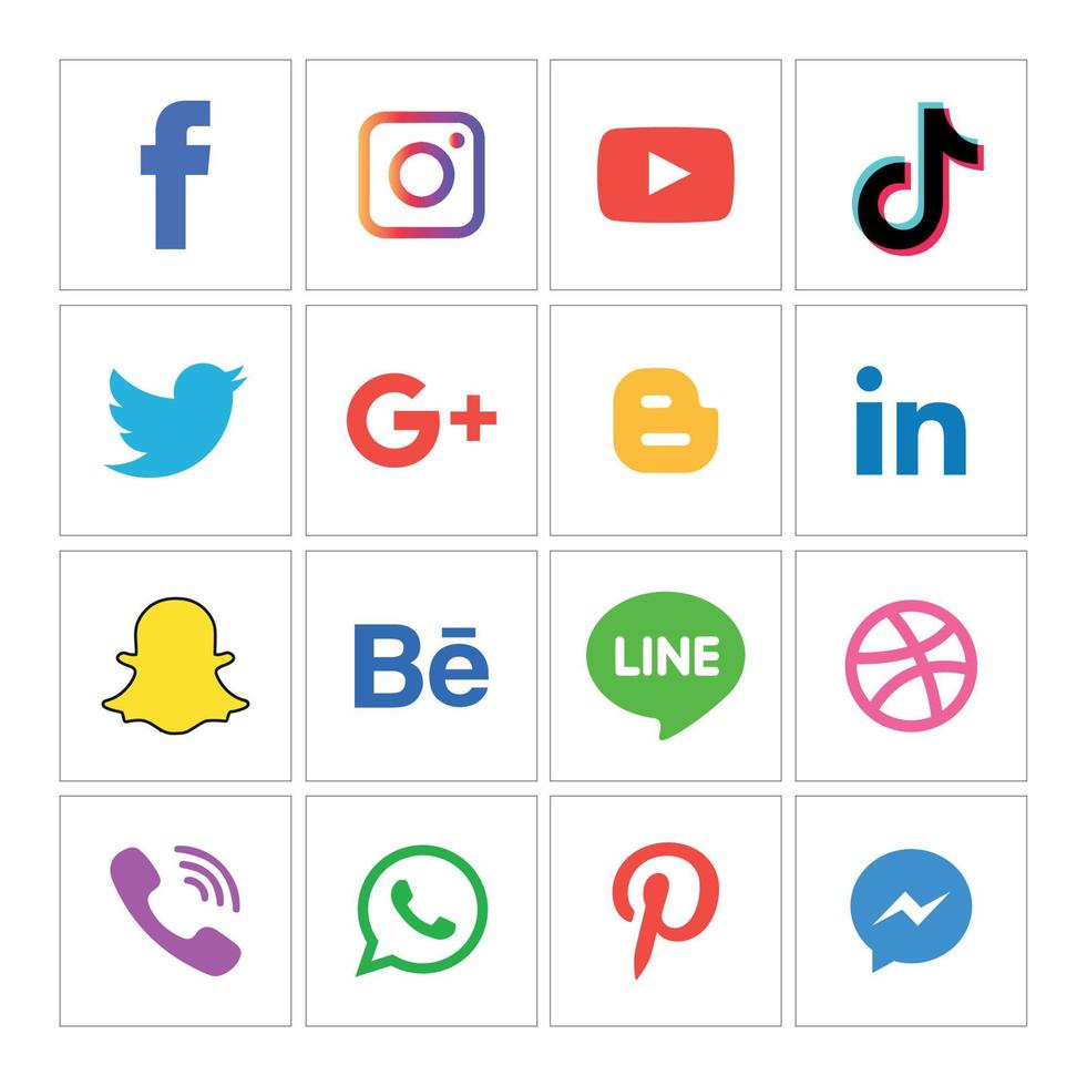 sociale media plat pictogrammen technologie, netwerk. achtergrond groep smiley face verkoop. delen, zoals, vectorillustratie twitter, youtube, whatsapp, snapchat, facebook, instagram, tiktok, tok vector