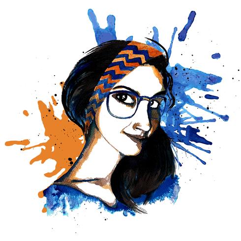 Meisje inkt hipster vector