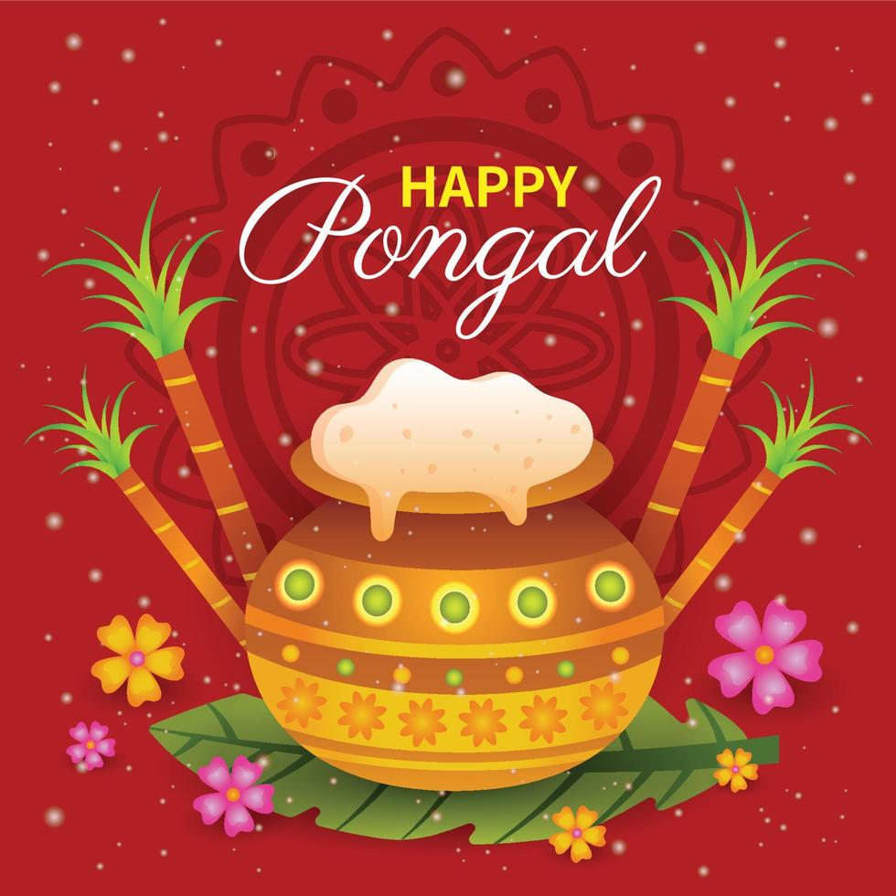 kleurrijke vrolijke pongal achtergrond vector