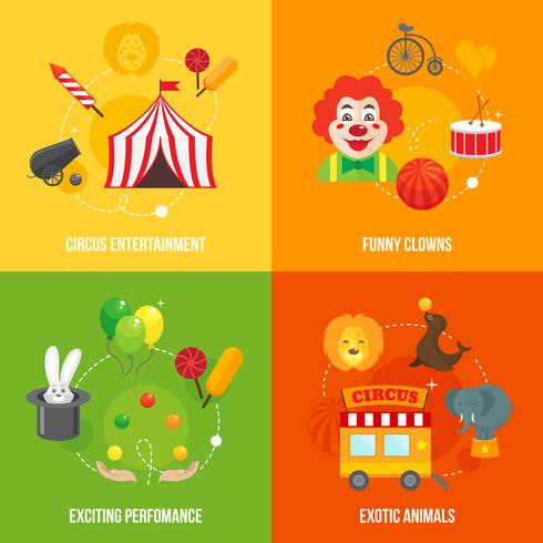 Circus retro pictogrammen samenstelling vector