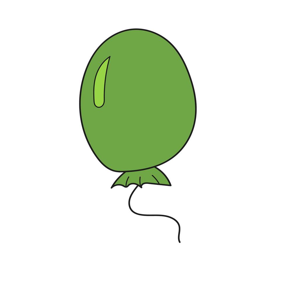 eenvoudige cartoon icoon. groene ballon tekening vector