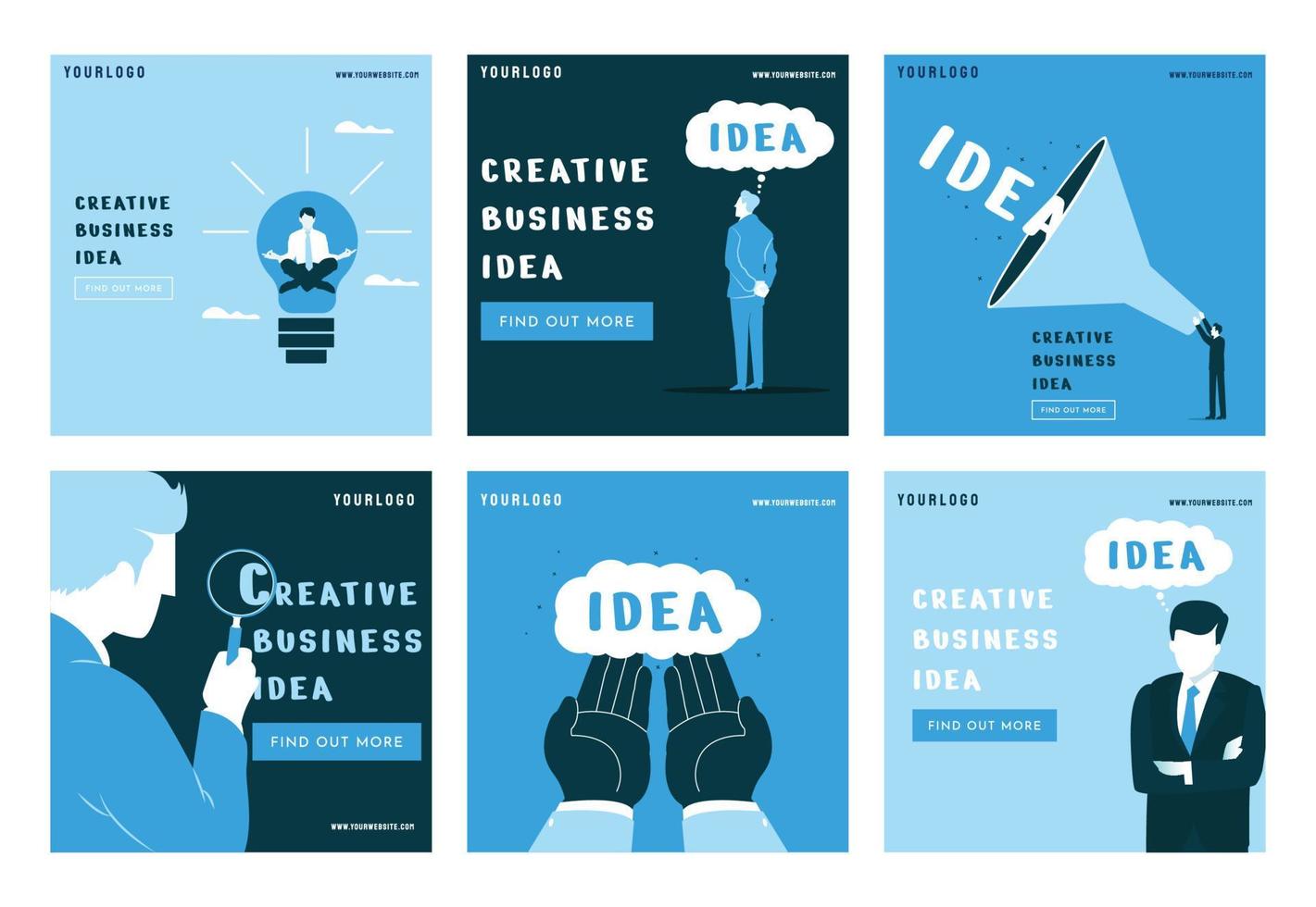 creatieve business idee sociale media post collectie vectorillustratie vector