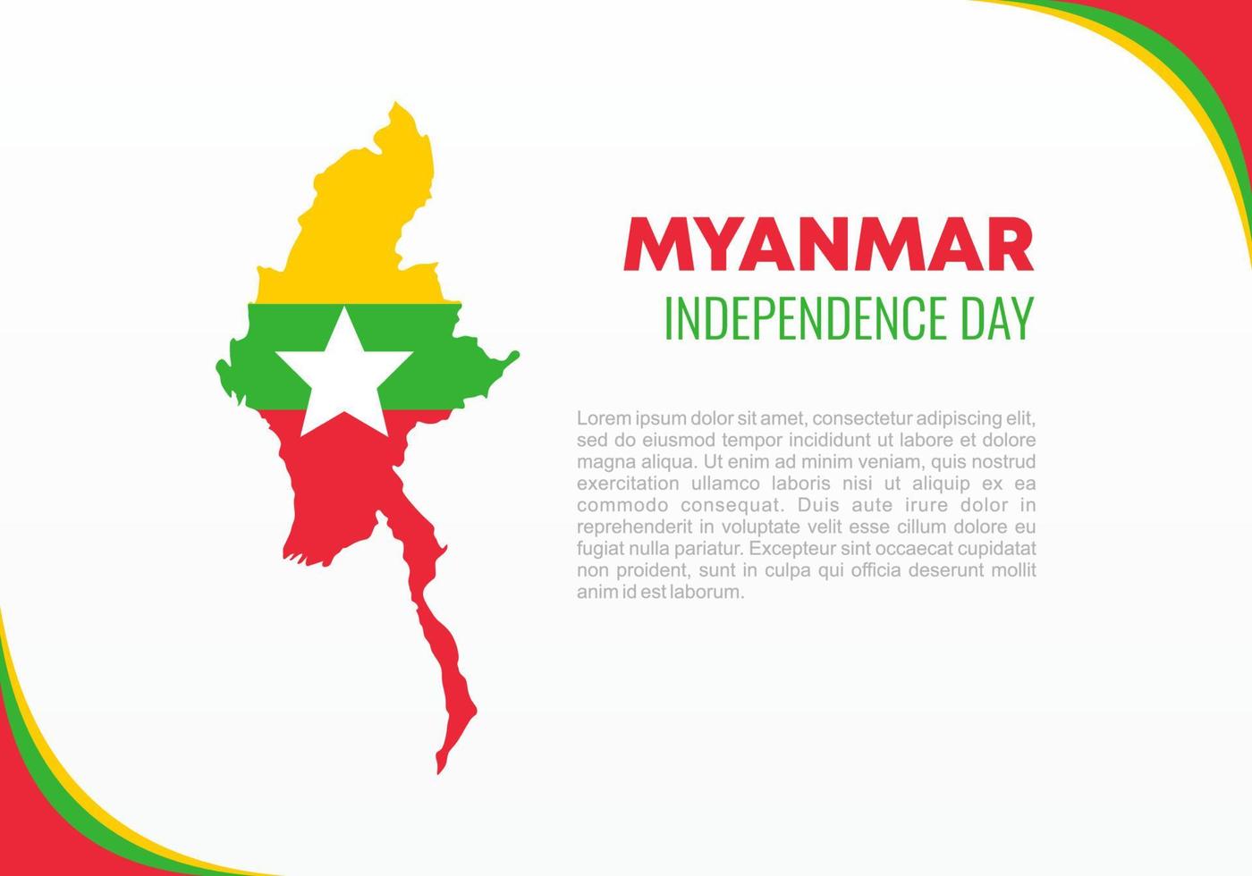 Myanmar onafhankelijkheidsdag poster voor viering op 4 januari. vector