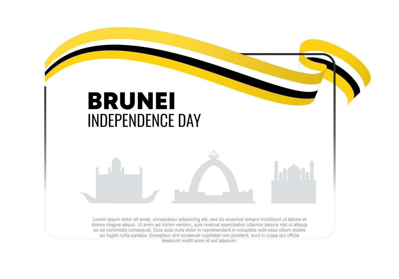 Brunei Onafhankelijkheidsdag poster voor viering op 23 februari. vector