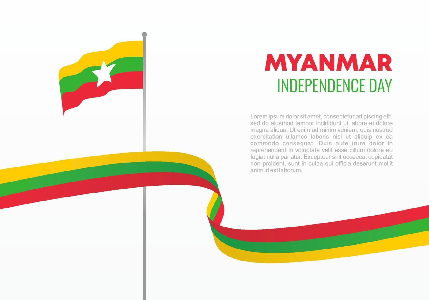 Myanmar onafhankelijkheidsdag poster voor viering op 4 januari. vector