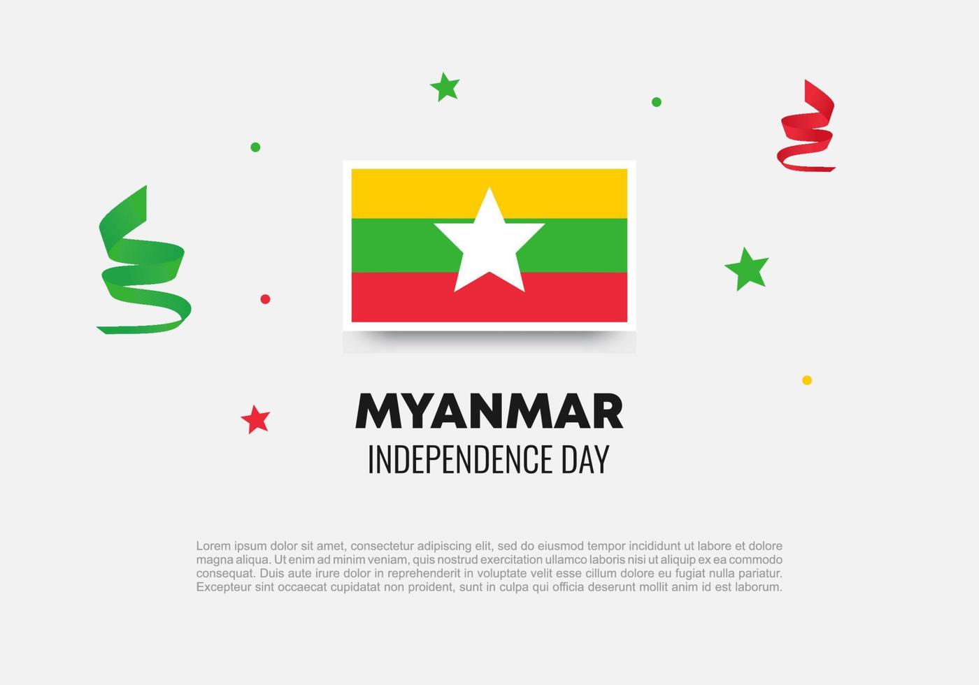 Myanmar onafhankelijkheidsdag poster voor viering op 4 januari. vector