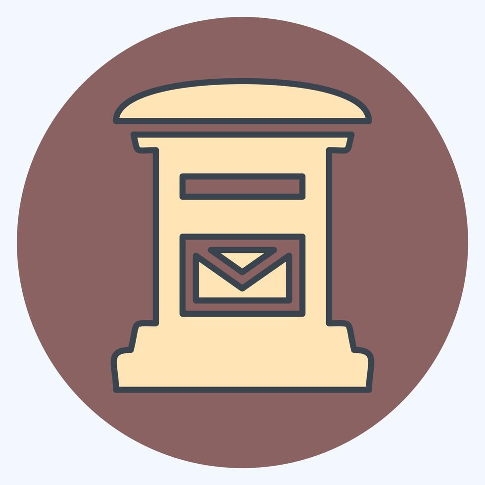 pictogram brievenbus - kleur partner stijl, eenvoudige illustratie, bewerkbare lijn vector