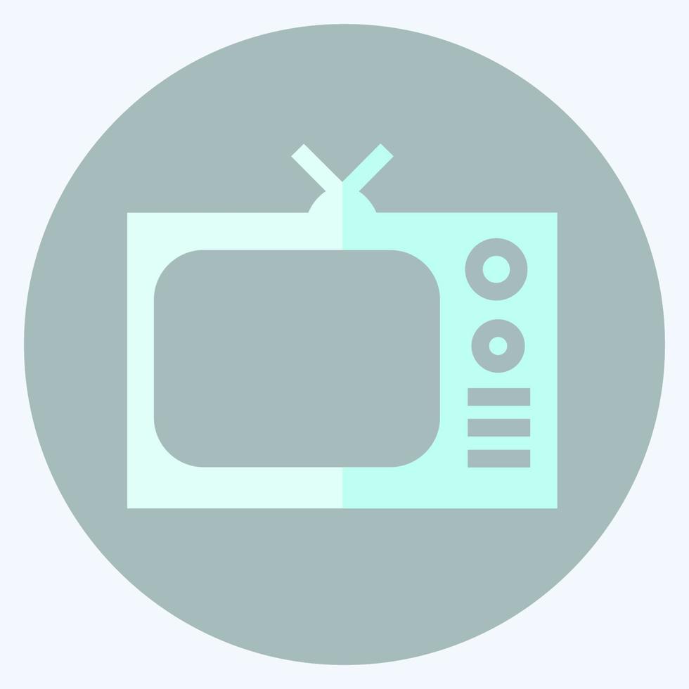 icon tv - vlakke stijl, eenvoudige illustratie, bewerkbare lijn vector