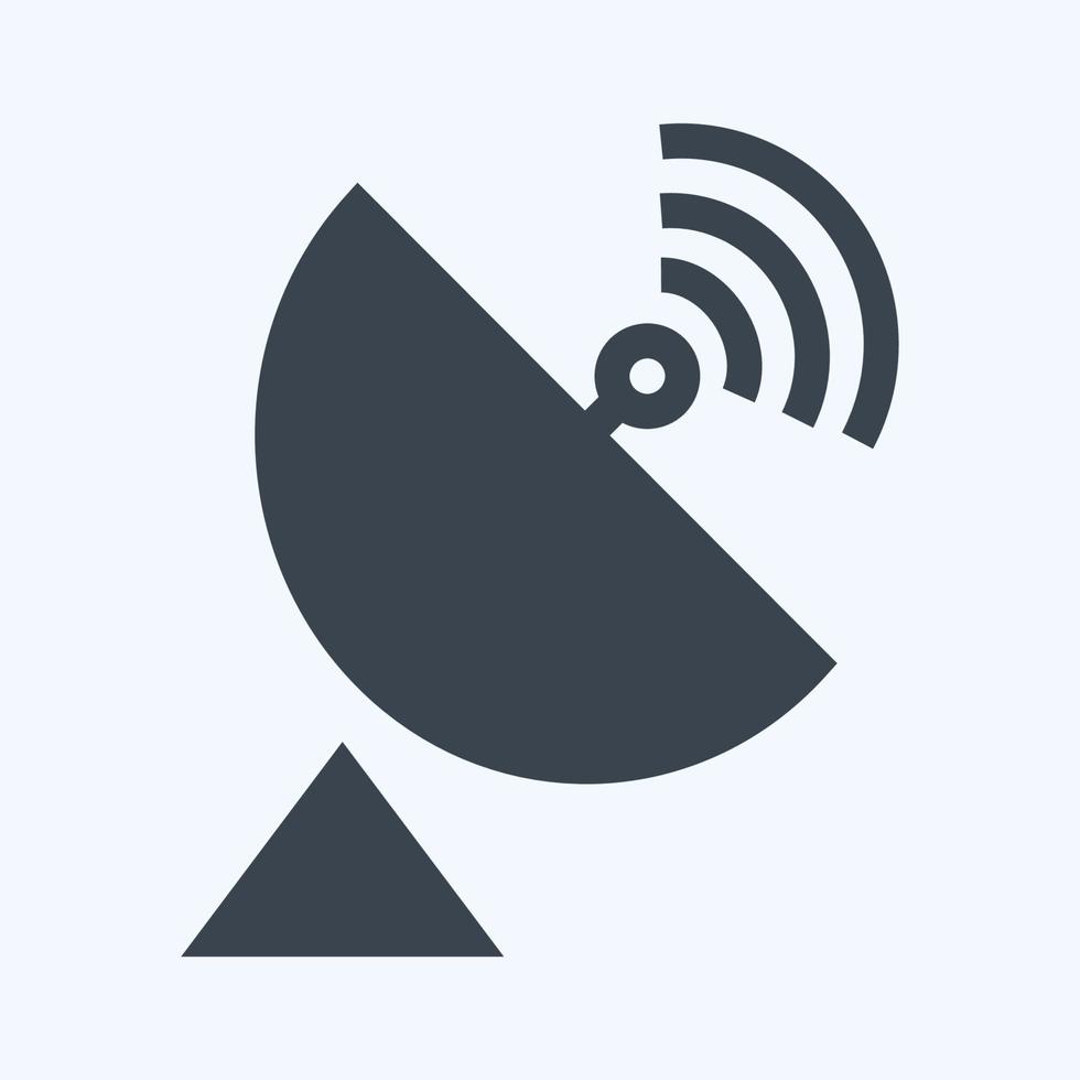 pictogram schotelantenne - glyph-stijl, eenvoudige illustratie, bewerkbare lijn vector