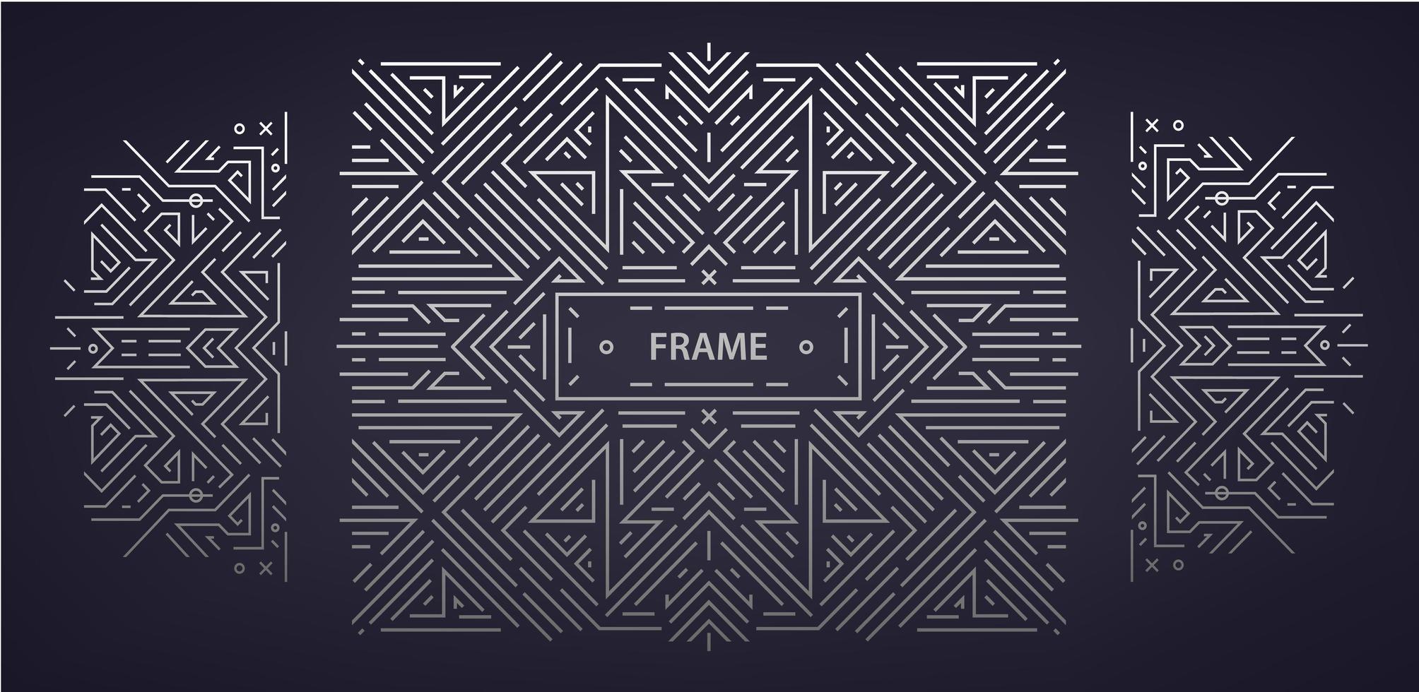 vector set abstracte art deco frames. lineaire moderne stijl, monogram geometrische banners, luxe verpakkingsontwerp, poster, uitnodiging