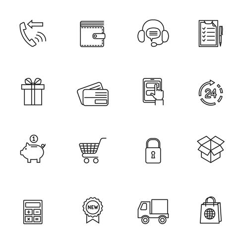 Winkelen e-commerce pictogram vector