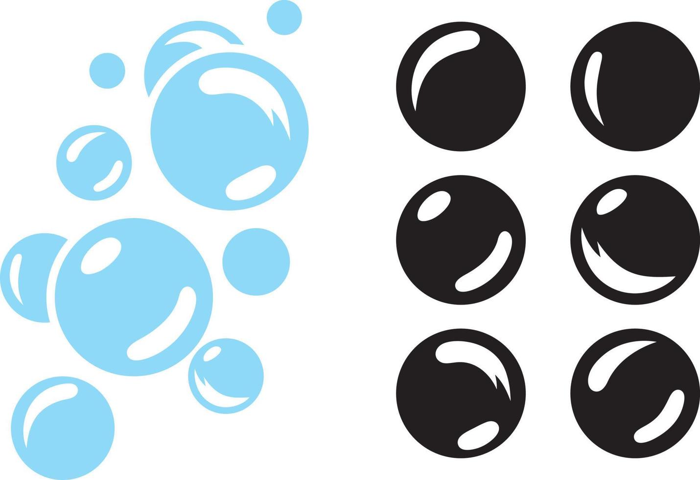 eenvoudige zeepbellen in blauw en zwart vector