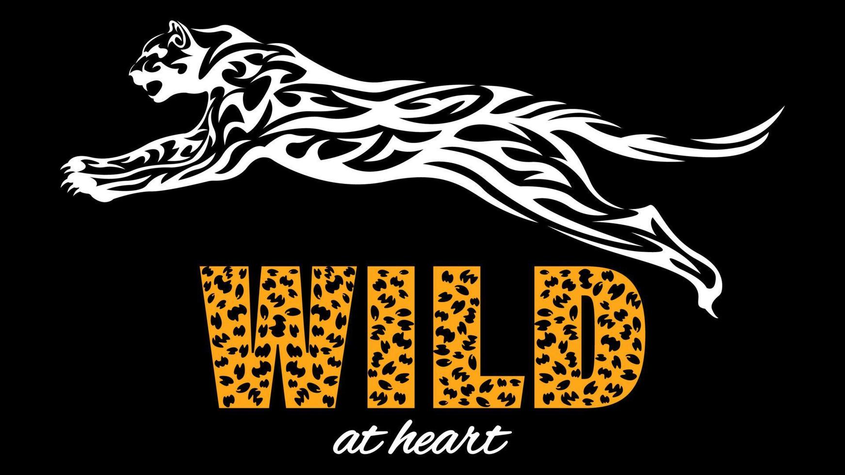 jaguar wilde kat belettering geïsoleerd vector