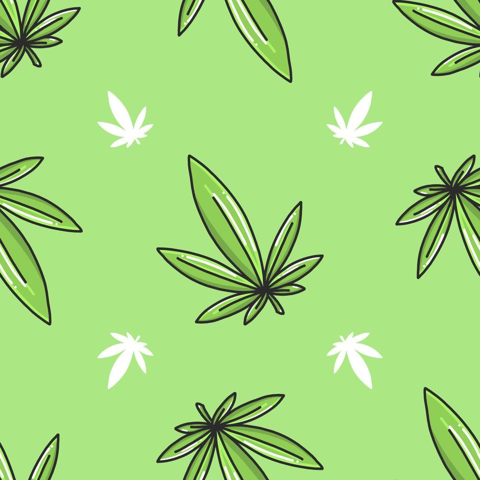 naadloze patroon cannabis blad vector sjabloon