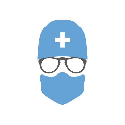 Avatar artsenchirurg in hoed en masker. vector