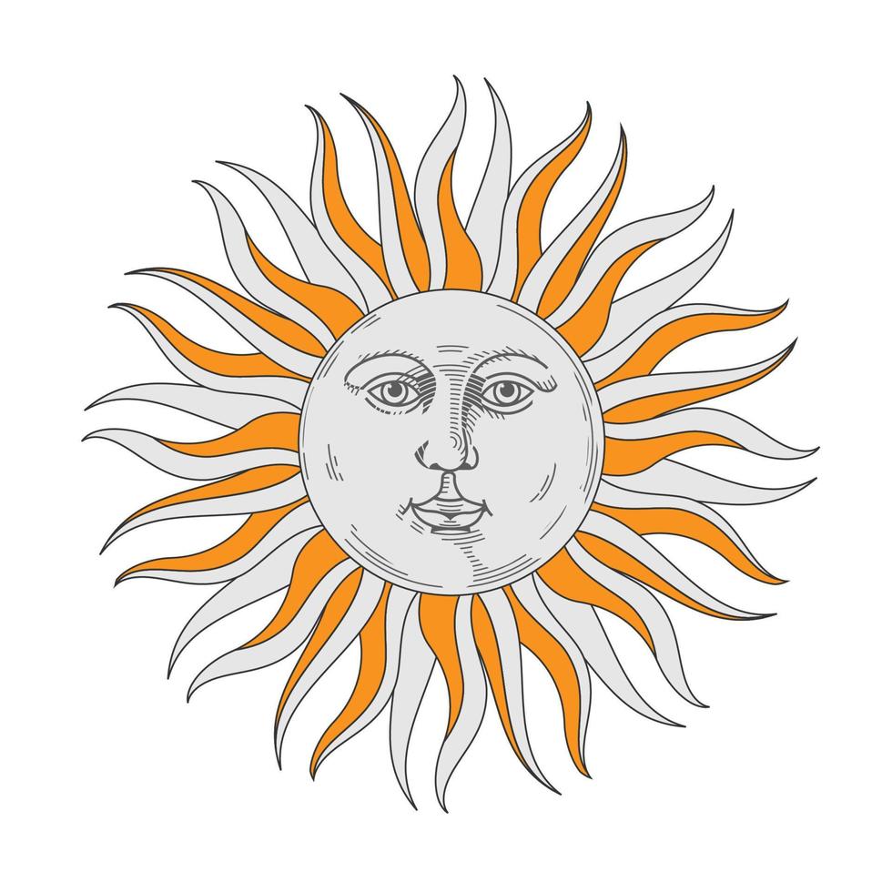 boho zon icoon, bohemien stijl ontwerp vector