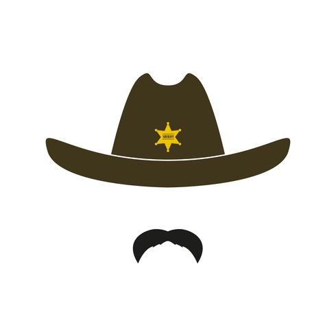 Sheriff gezicht pictogram geïsoleerd op een witte achtergrond. vector
