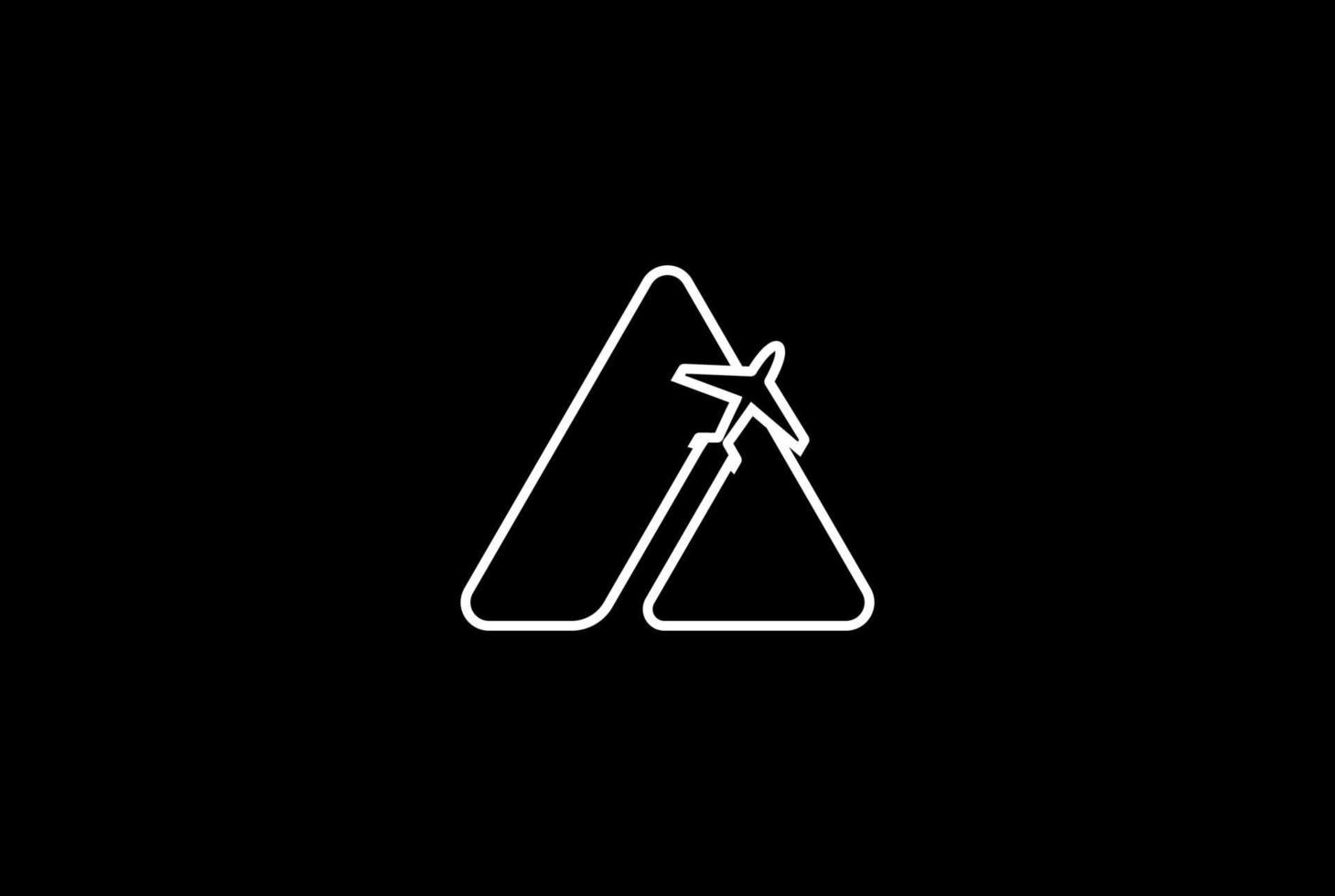 eenvoudige minimalistische driehoek bergvliegtuig logo ontwerp vector