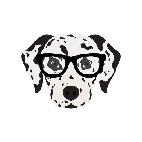 Dalmatische hond in glazen. vector