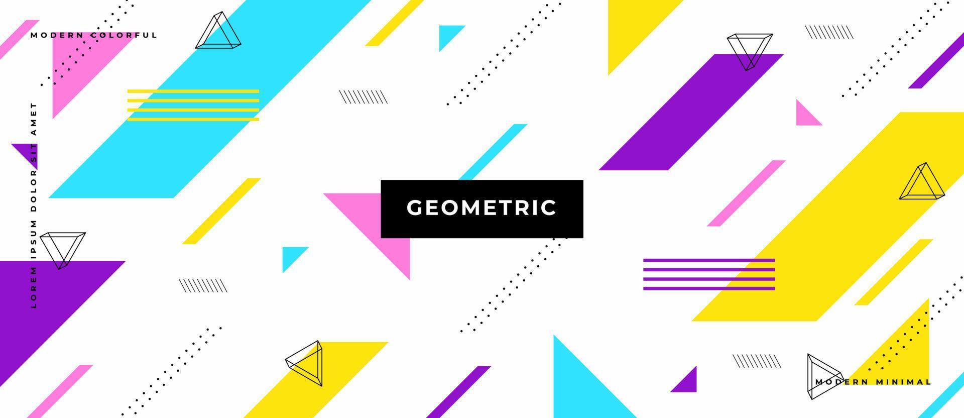 blauwe, paarse, gele memphis-vorm. memphis geometrisch met lijn, stip, element op een witte effen achtergrond. vector