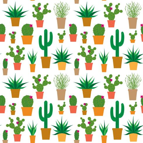 cactus in potten vector patroon