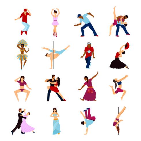 Mensen dansen Set vector