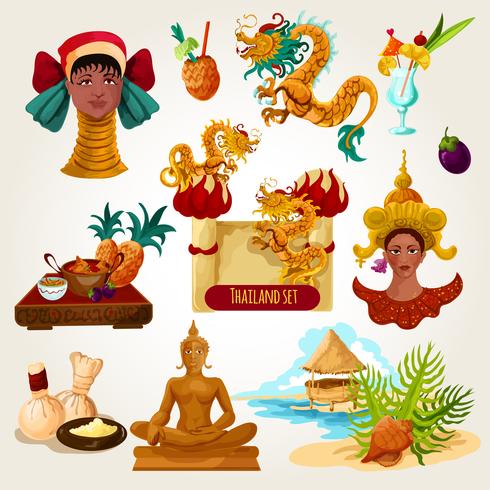 Thailand toeristische set vector