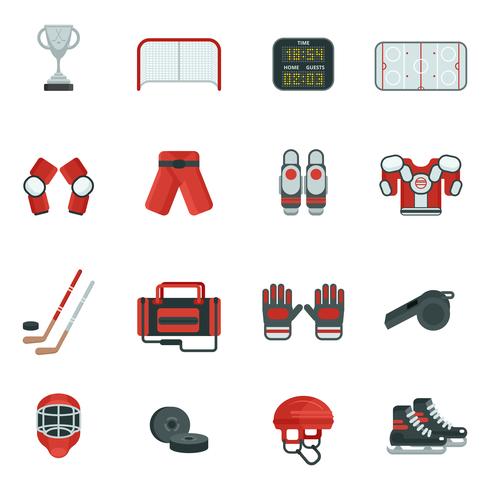 Hockey decoratieve pictogrammenset vector