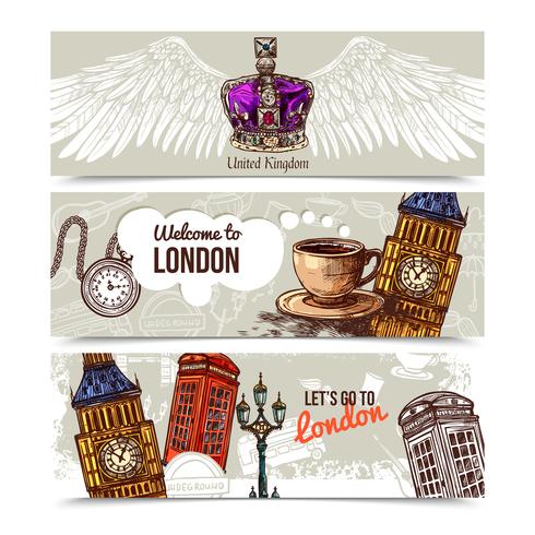 Londen horizontale banners vector