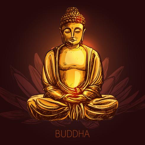 Boeddha op lotusbloem illustratie vector