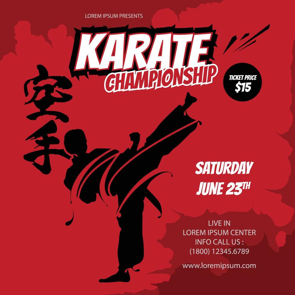 ontwerpsjabloon voor karatekampioenschappen toernooien vector