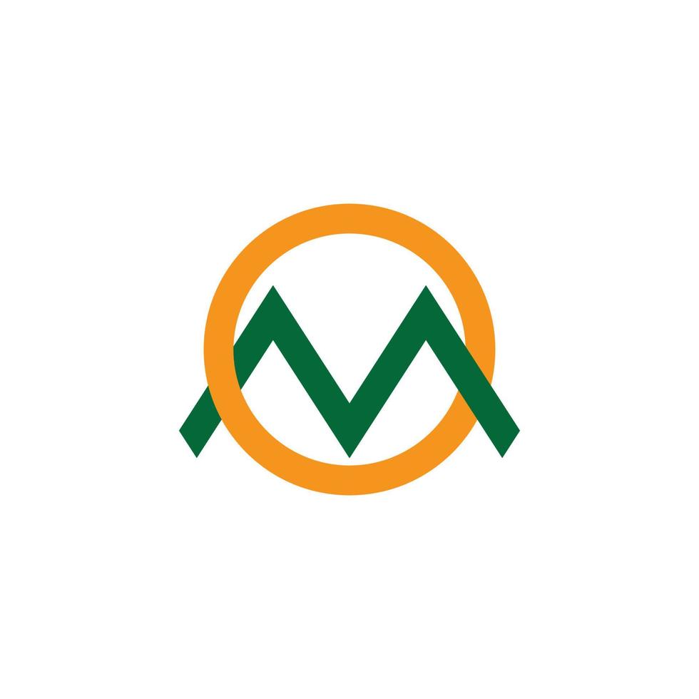 letter om berg zon geometrische lijn logo vector