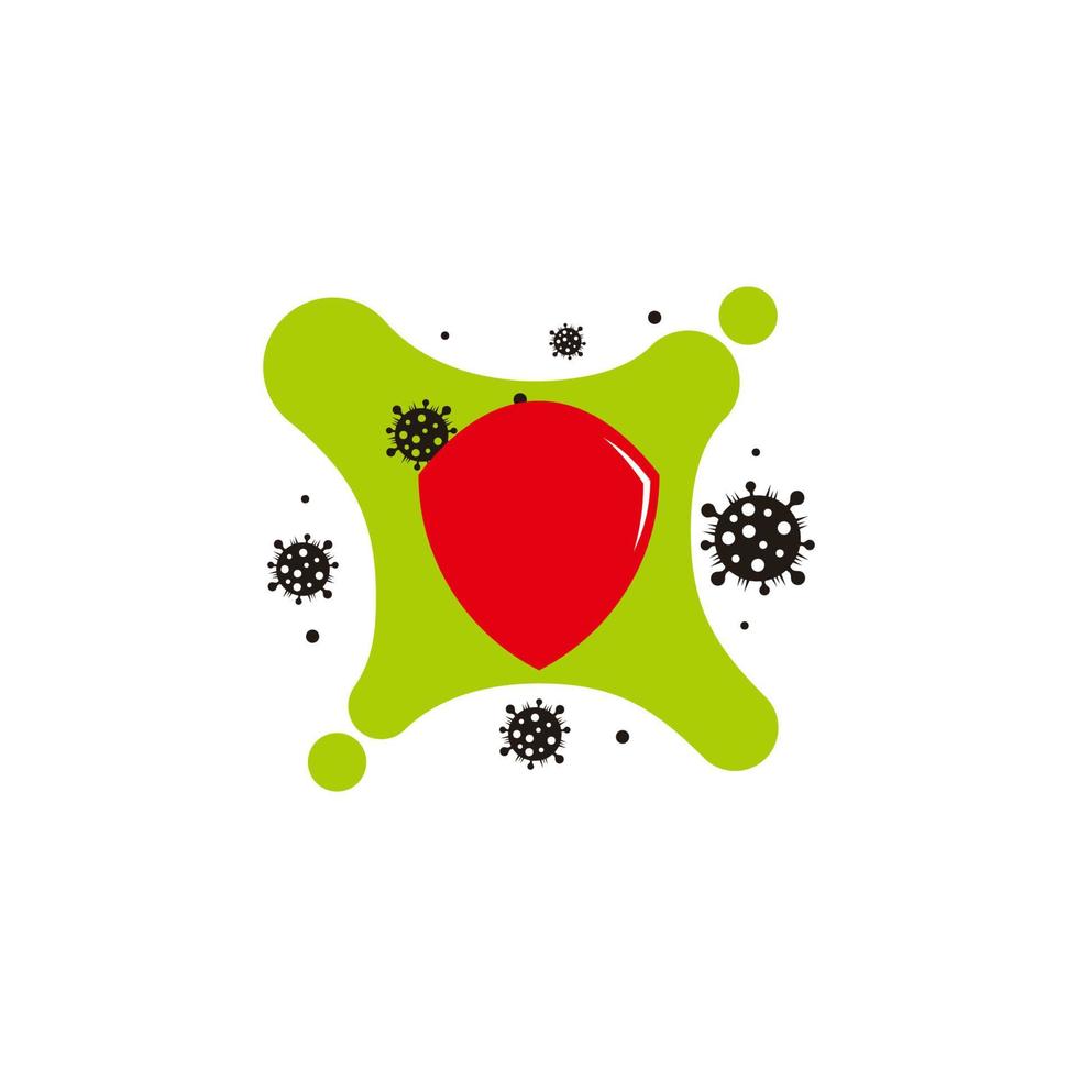 schild verdediging tegen corona virus verspreid kleurrijk ontwerp symbool vector