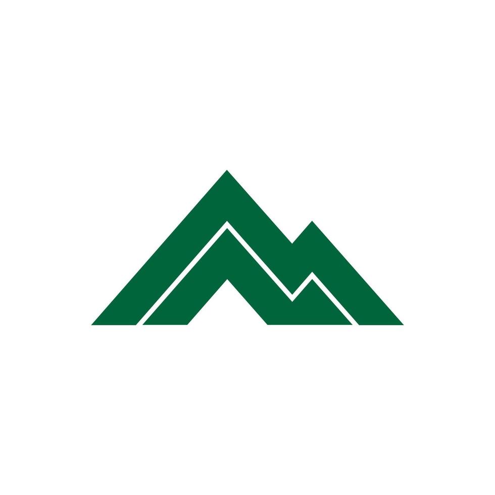 groene berg geometrische lijn symbool vector