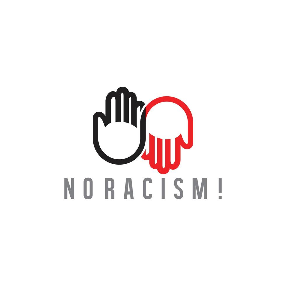 handverzorging geen racisme kleurrijk ontwerp symbool vector
