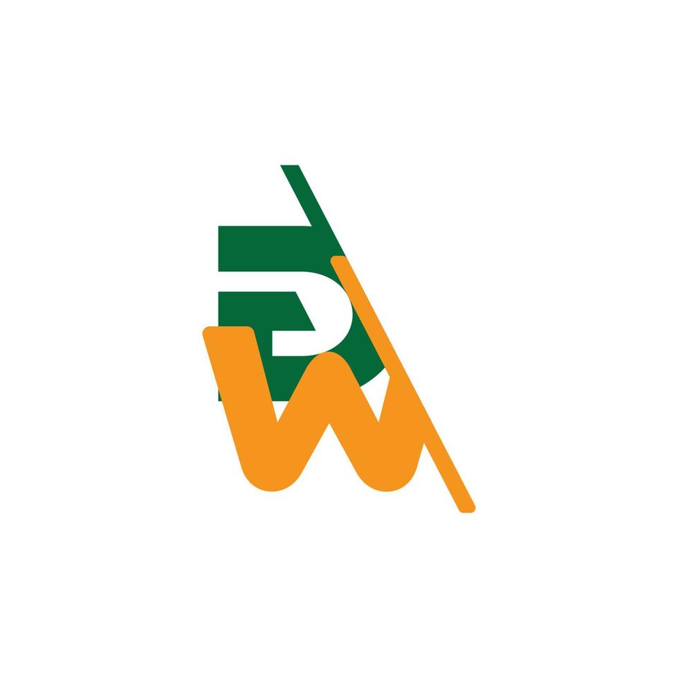 letter wd slice kleurrijke logo vector
