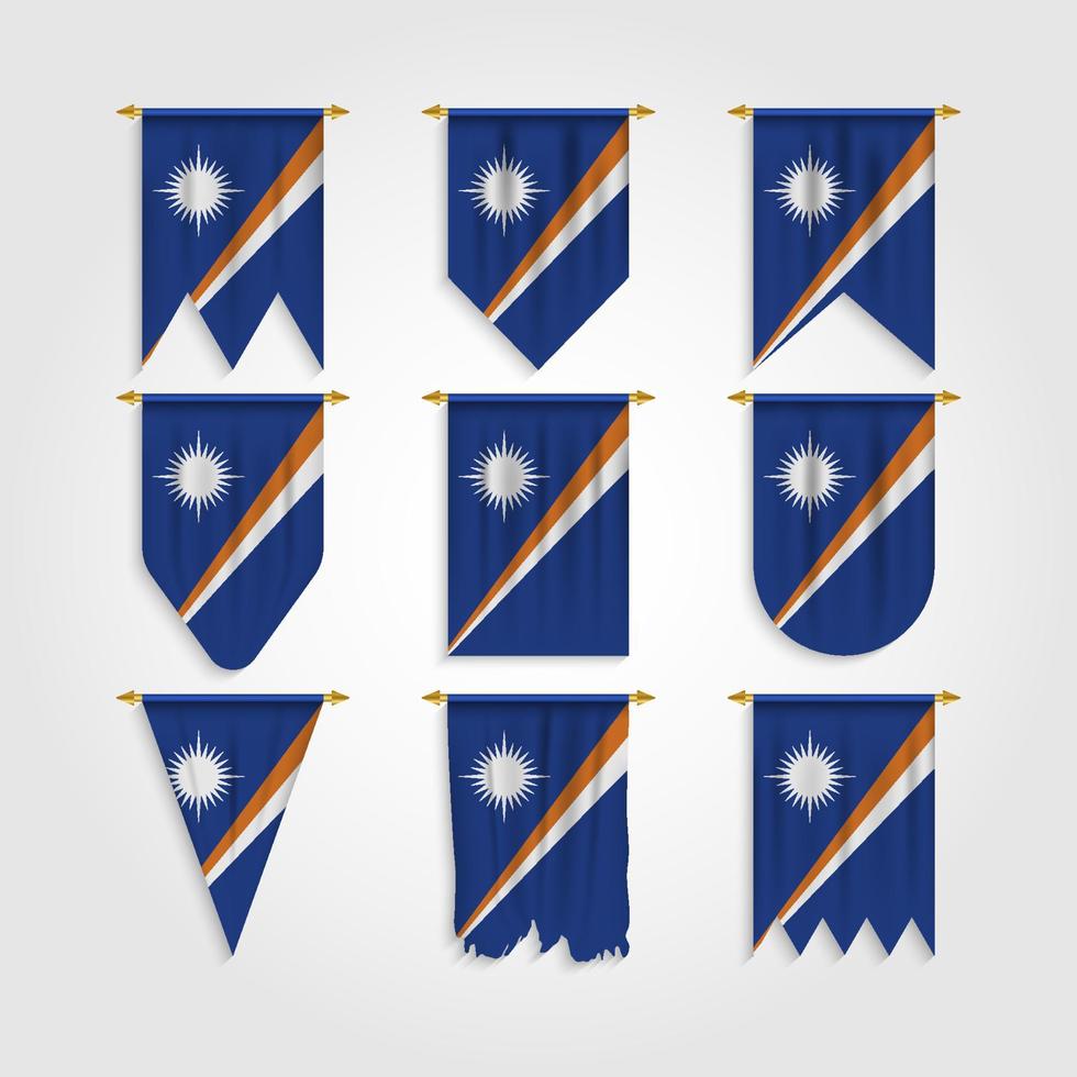 Marshalleilanden vlag in verschillende vormen, vlag van Marshalleilanden in verschillende vormen vector