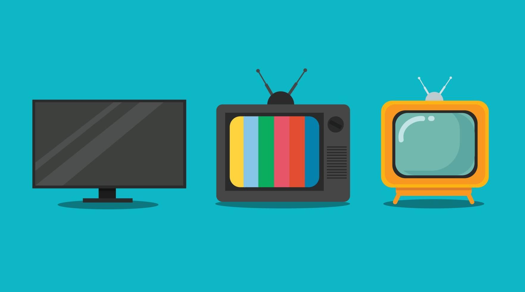 set van televisie pictogram vector