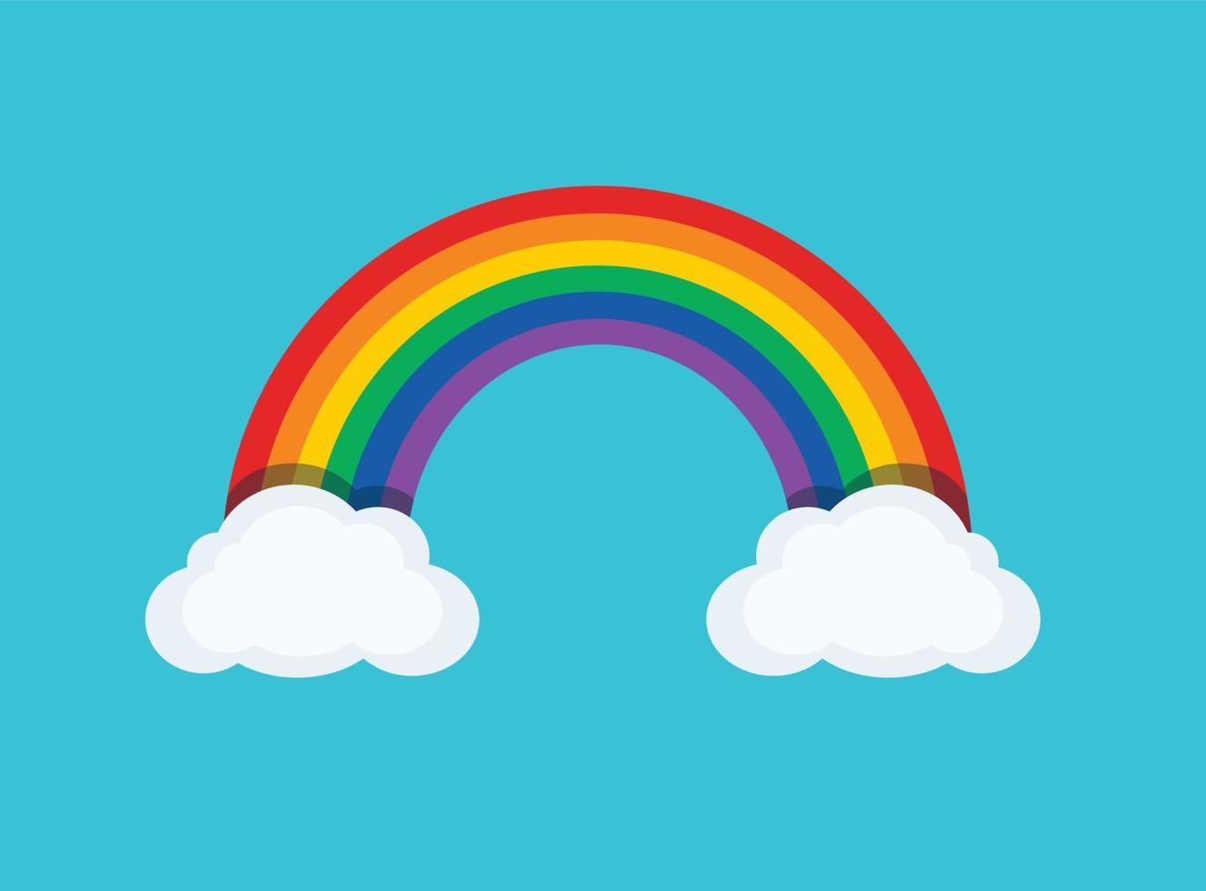 regenboog met wolken, vectorillustratie vector